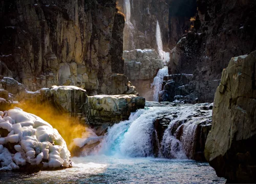 Aharbal Waterfall in Kashmir