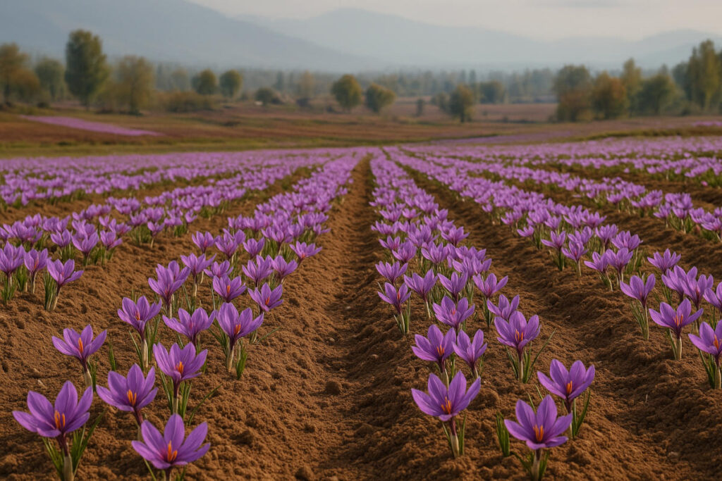 Saffron fields Pampore Kashmir