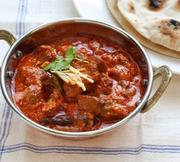 Kashmiri Marchwangan Korma spicy red chili infused mutton curry