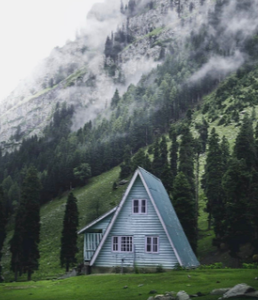 Trek preparation at Aru Valley Pahalgam Kashmir — trekkers gearing up at the starting point of the Tarsar Marsar Trek with mountain backdrop and clear morning sky