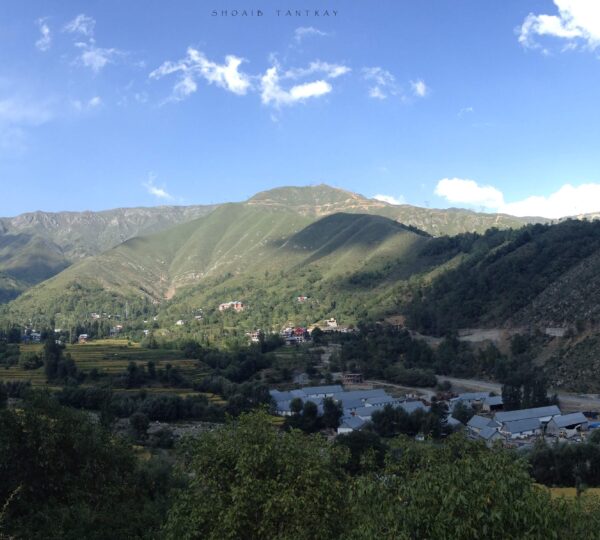 Green valleys and mountain ridges at Banihal Pass during summer in Kashmir