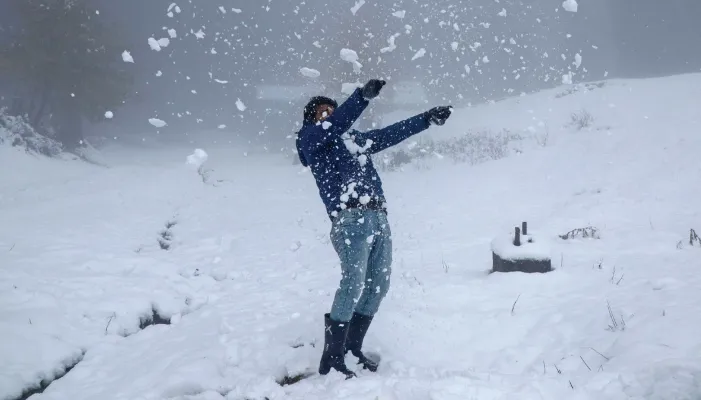 Snowfall in Gulmarg